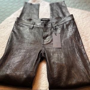 NWT J BRAND L8001 Super Skinny Black Leather Legging, Size 25.